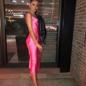 ZARA HOT PINK SLIP DRESS